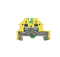 WPE 2,5N PE klemm, kruviühendus, roheline/kollane, 2,5 mm², 500 V, Ühenduste arv: 2, Tasandite arv: 1, TS 35, V-0, Wemid