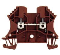 WDU 2.5 BR Riviklemm, Kruviühendus, pruun, 2,5 mm², 24 A, 800 V, Ühenduste arv: 2, Tasandite arv: 1, TS 35, V-0, Wemid, 130 °C