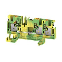 A3C 4 PE DL - PE-klemm, PUSH IN, 4 mm², Roheline/kollane