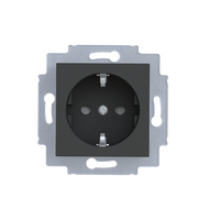 5520H-A03457 63W 1-ne maandusega pistikupesa. lapsekaitsega antratsiit/must
