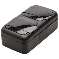 Pistikupesa maandusega 2-ne, must IP54 VIKO