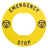 Markeering, Harmony XB4, Harmony XB5, Ø 60 hädaseiskamiseks, EMERGENCY STOP / logo ISO13850