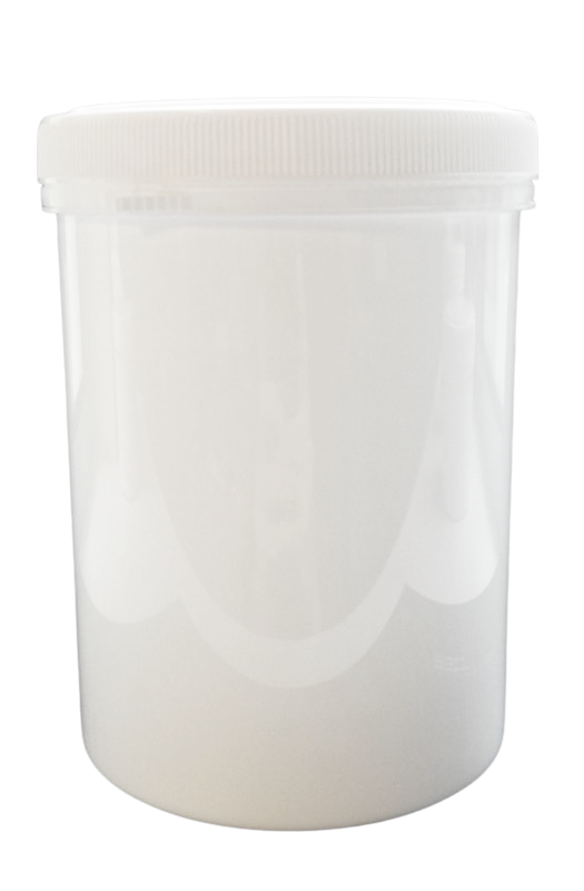 Plastic jar 1200ml with lid white non-transparent