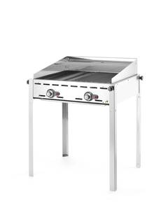 Dujinis grilis Green Fire 2-degiklių HENDI Profi Line emaliuotas ketaus GN 1/1 kepimo plokštė ir grotelė 11,6kW 740×615×825mm