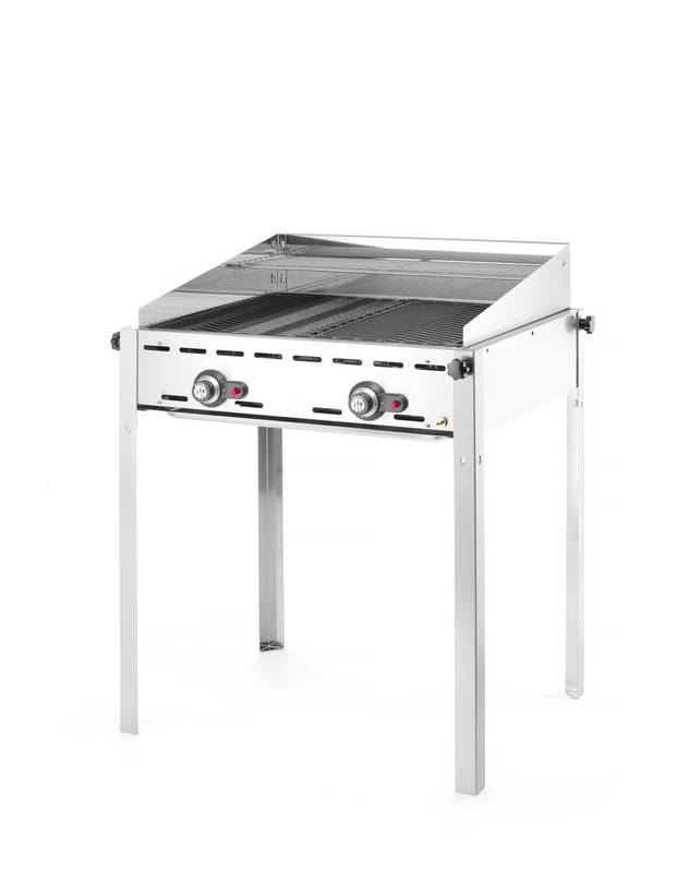 Dujinis grilis Green Fire 2-degiklių HENDI Profi Line emaliuotas ketaus GN 1/1 kepimo plokštė ir grotelė 11,6kW 740×615×825mm