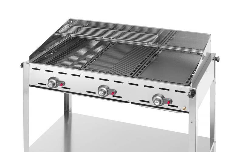 Gaasigrill Green Fire 3-põletiga HENDI Profi Line 17,4kW 1078x612x(H)825mm