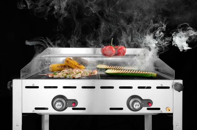 Dujinis grilis Green Fire 2-degiklių HENDI Profi Line 2× GN 1/1 grotelės 11,6kW 740×612×825mm