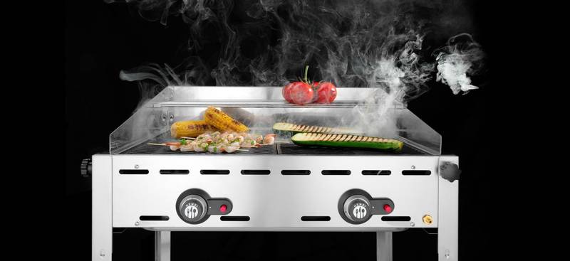 Dujinis grilis Green Fire 2-degiklių HENDI Profi Line 2× GN 1/1 grotelės 11,6kW 740×612×825mm