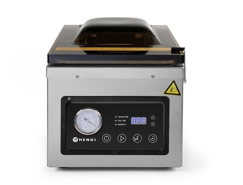 Vakuuminė kamerinė pakavimo mašina HENDI Profi Line sandarinimo juosta 260mm 240V/1000W 330x480x(A)361mm