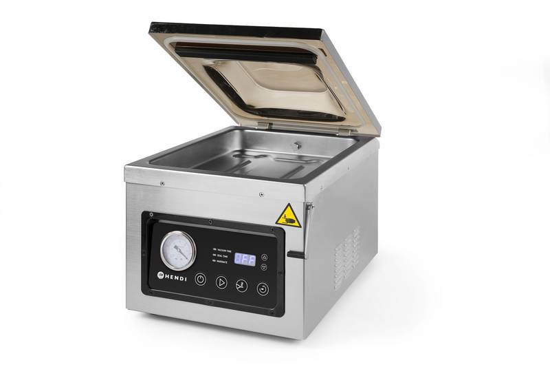 Vakuuminė kamerinė pakavimo mašina HENDI Profi Line sandarinimo juosta 260mm 240V/1000W 330x480x(A)361mm