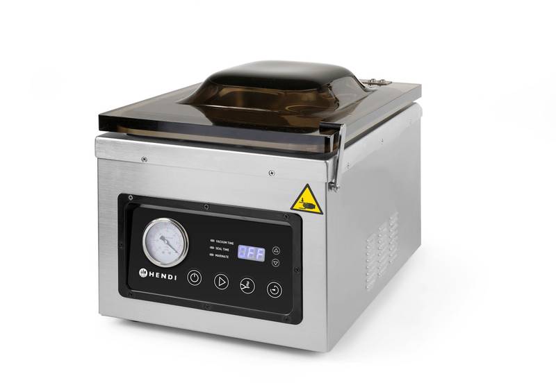 Vakuuminė kamerinė pakavimo mašina HENDI Profi Line sandarinimo juosta 260mm 240V/1000W 330x480x(A)361mm