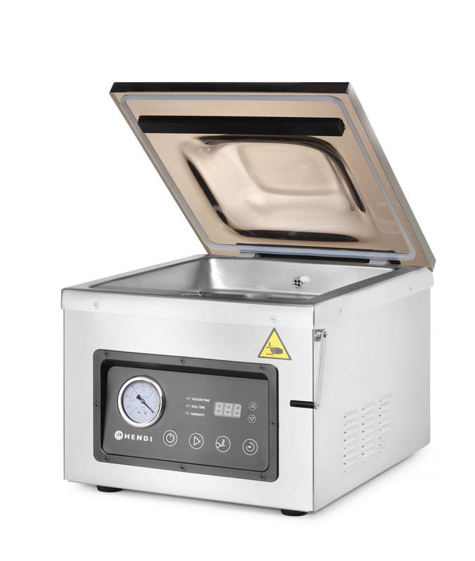 Vakuuminė kamerinė pakavimo mašina HENDI Profi Line sandarinimo juosta 260mm 240V/1000W 330x480x(A)361mm