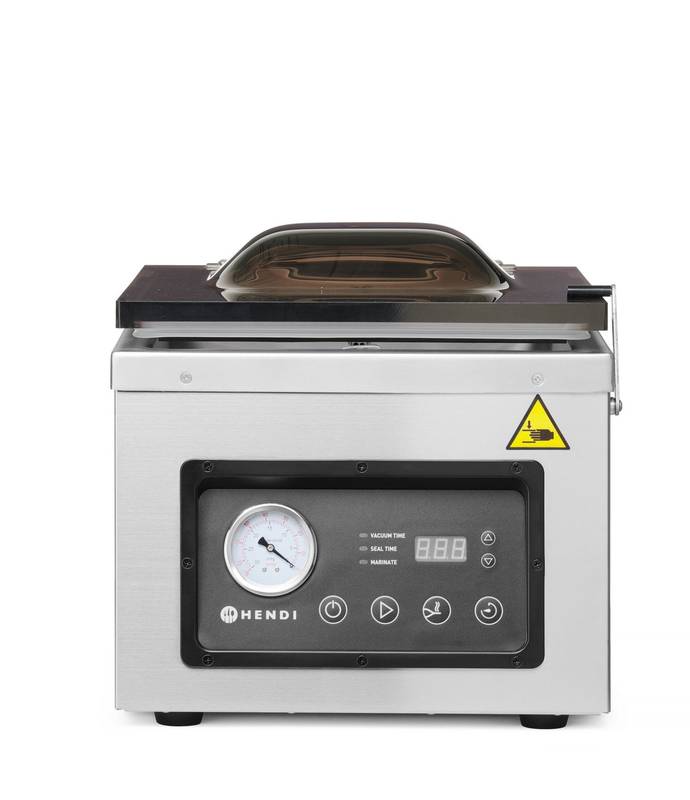 Vakuuminė kamerinė pakavimo mašina HENDI Profi Line sandarinimo juosta 260mm 240V/1000W 330x480x(A)361mm