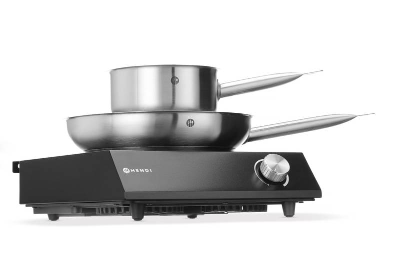 Rinkinys: Indukcinė kaitlentė 3500W + puodas + keptuvė HENDI Black 220-240V/3500W 320x395x(A)95mm