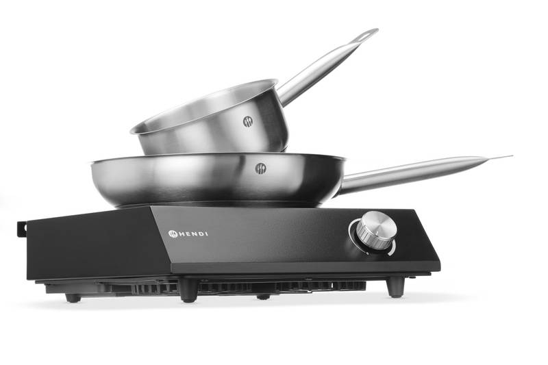 Rinkinys: Indukcinė kaitlentė 3500W + puodas + keptuvė HENDI Black 220-240V/3500W 320x395x(A)95mm