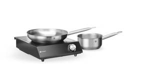 Rinkinys: Indukcinė kaitlentė 3500W + puodas + keptuvė HENDI Black 220-240V/3500W 320x395x(A)95mm
