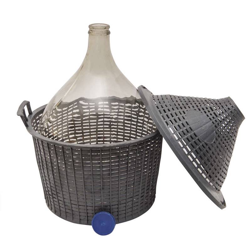 Glasflasche 25L mit Korb