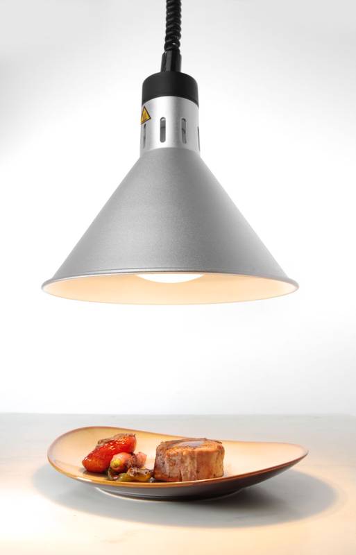 Wärmelampe konisch ⌀275x(H)250mm höhenverstellbar HENDI silber 230V/250W