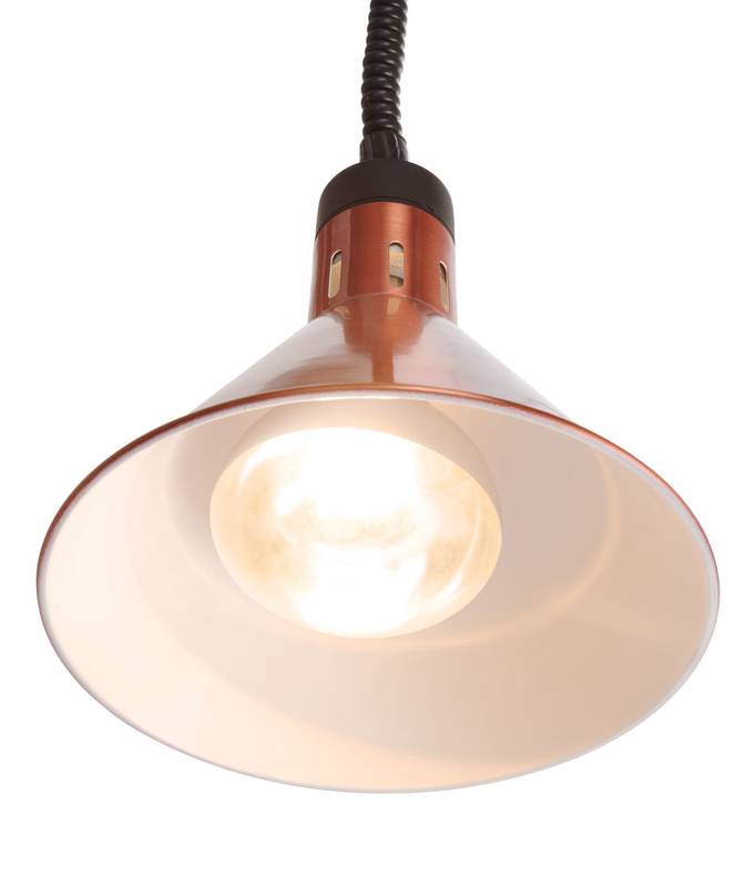 Wärmelampe höhenverstellbar konisch HENDI Kupfer 230V/250W ⌀275x(H)250mm