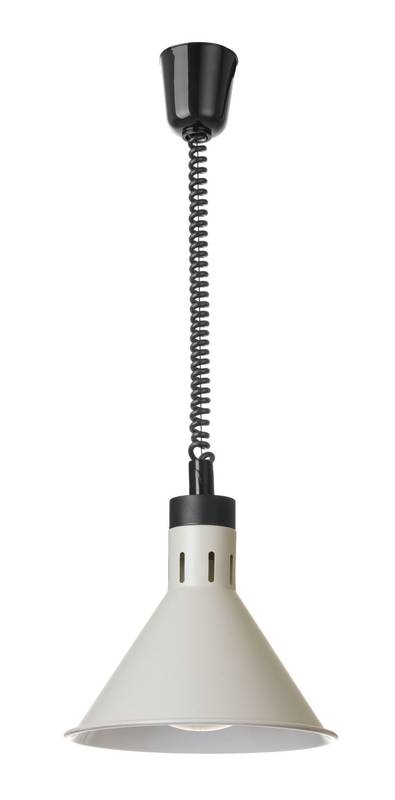 Lämpölamppu nouseva/laskevan kartiomainen HENDI valkoinen 230V/250W ⌀275x(K)250mm