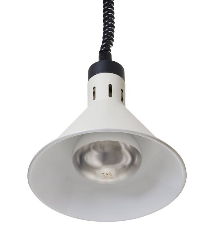 Lämpölamppu nouseva/laskevan kartiomainen HENDI valkoinen 230V/250W ⌀275x(K)250mm