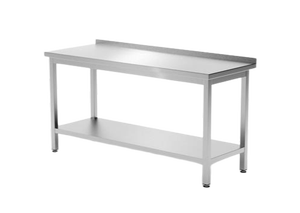 Wall table with shelf – bolted depth 600mm HENDI Kitchen Line 1200x600x(H)850mm