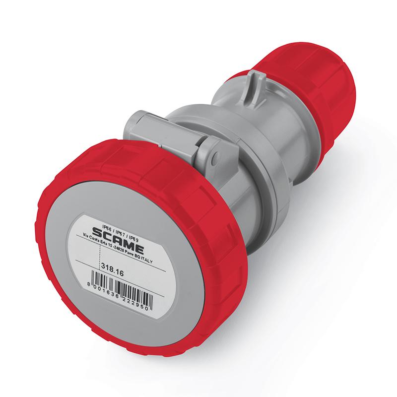 Industrial socket Scame 4P 16A 3F+E IP67 (318,1646)