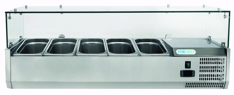 Kyld pizza vitrinskåp, Statisk (FORCOLD) 1200x335mm G-VRX1200-330SS
