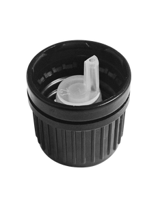 Dropper cap GL18 18mm black short spout
