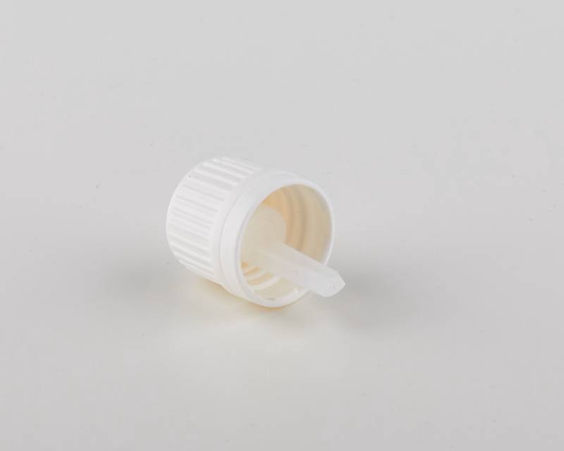 Dropper PP-lock i vitt med en säkerhetsring dia 18/410- dispenserdroppar av HDPE naturlig