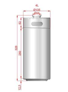 Ölkagge (Mini Keg) 4L rostfritt stål