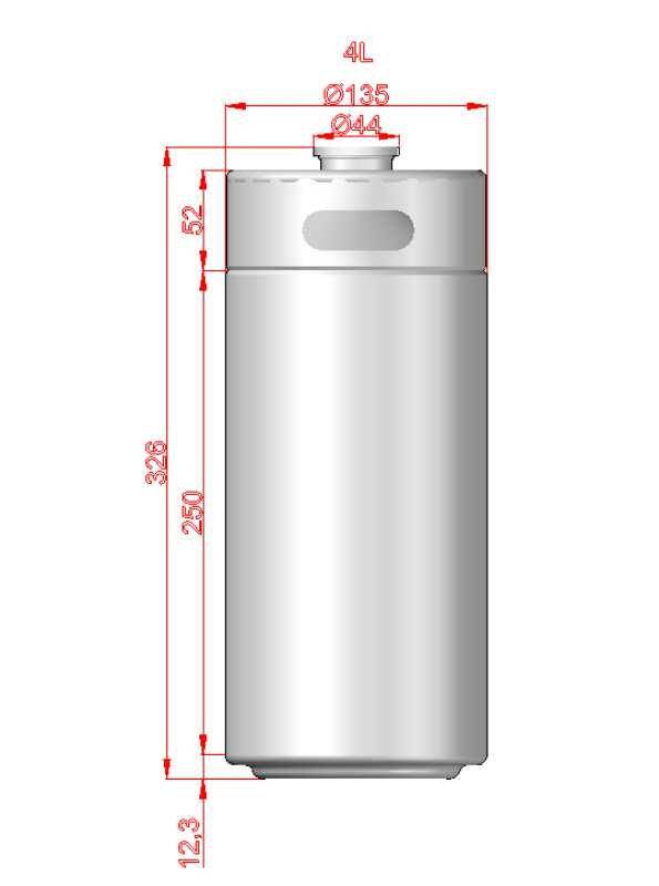 Ölkagge (Mini Keg) 4L rostfritt stål