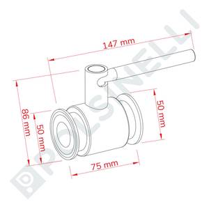 Lodveida vārsts 1"1/2 DN25 clamp nerūsējošais tērauds