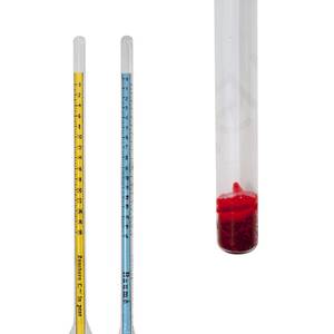 Hydrometer with 3 scales: density/sugar/alcohol