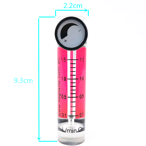 Flödesmätare 0,1-1,5L/min syre med duotight 8mm x FFL