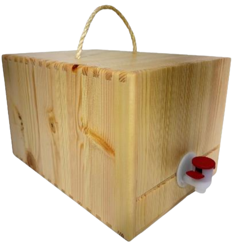 Puulaatikko 5L bag-in-box säilytyspusseille