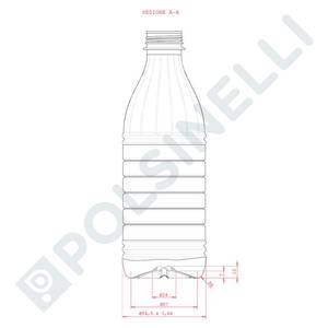 PET-pullo 1L – maidon kierrekorkki Bericap 38V30 (176 kpl)