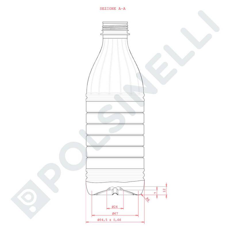 PET-pullo 1L – maidon kierrekorkki Bericap 38V30 (176 kpl)