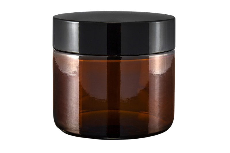 Brown glass jar 50ml with cap