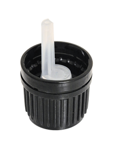 Dropper cap GL18 18mm black long spout