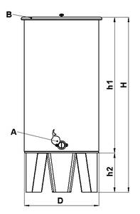 Behälter 690kg Edelstahl