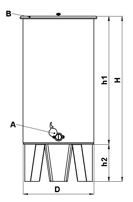 Säiliö 200L 270kg hunaja ruostumaton