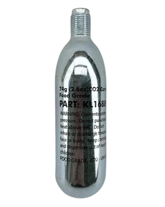 CO2 cartridge 74g with 5/8-18UNF thread