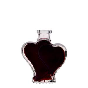 Stiklinis butelis 200ml su širdelėmis skaidrus 10vnt
