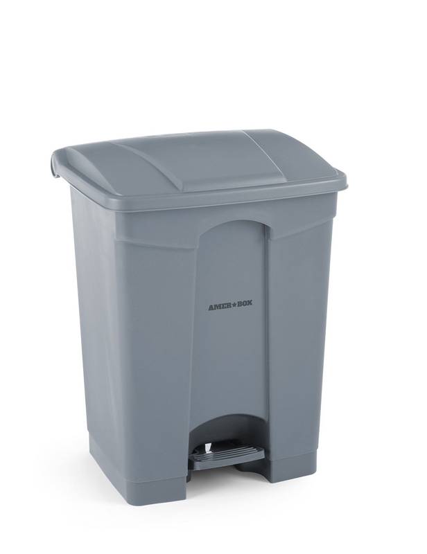 Pedāļa atkritumu tvertne 68L 490x410x660mm AmerBox gaiši pelēka