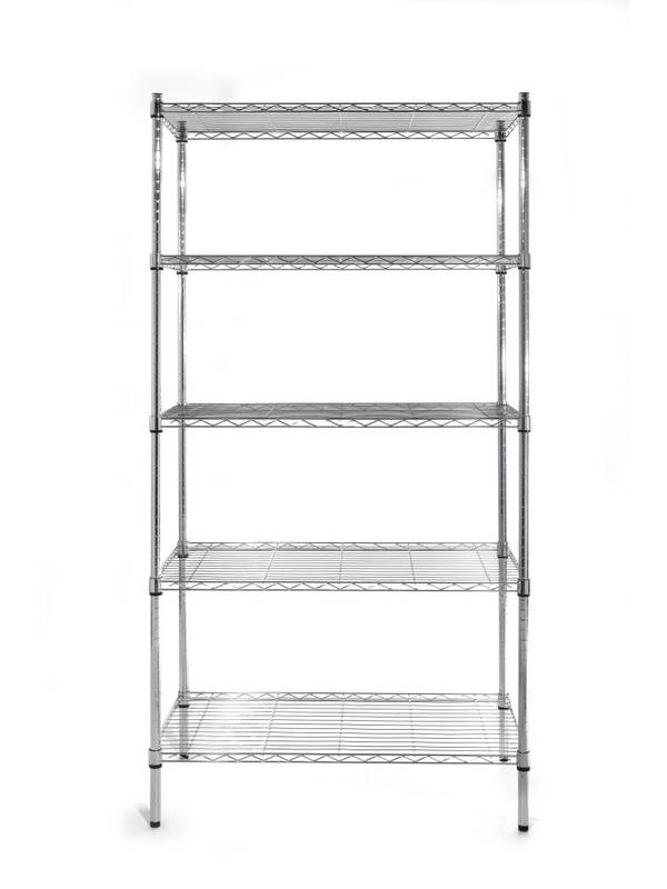 Storage rack with 5 shelves HENDI Chrome 910x455x(H)1830mm
