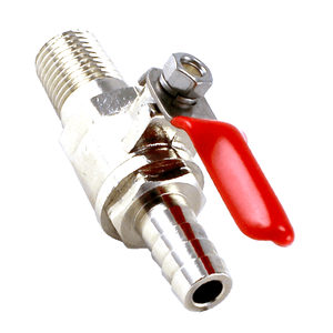 Kulventil 1/4" NPT x 6,35mm med slangnippel med backventil