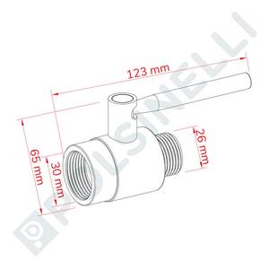 Kuulkraan DN20 1" E x 3/4" I roostevaba terasest