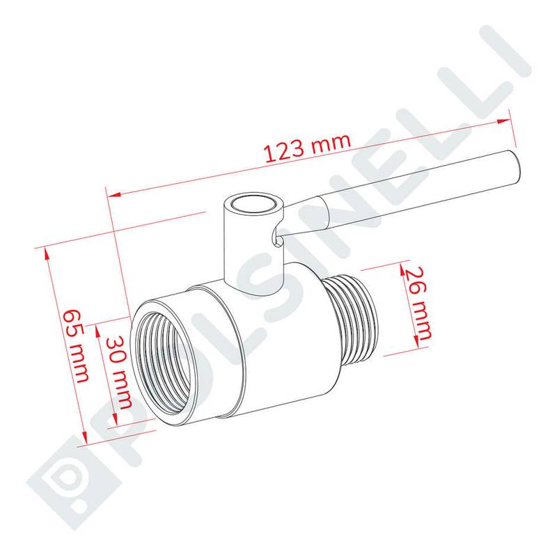 Kuulkraan DN20 1" E x 3/4" I roostevaba terasest