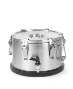 Insulated portable container 10L with tap Profi Line HENDI silver ⌀330x(H)220mm